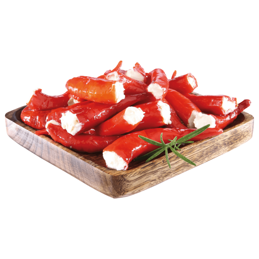 Palatum Pepperoni rot mit Frischkäse gefüllt